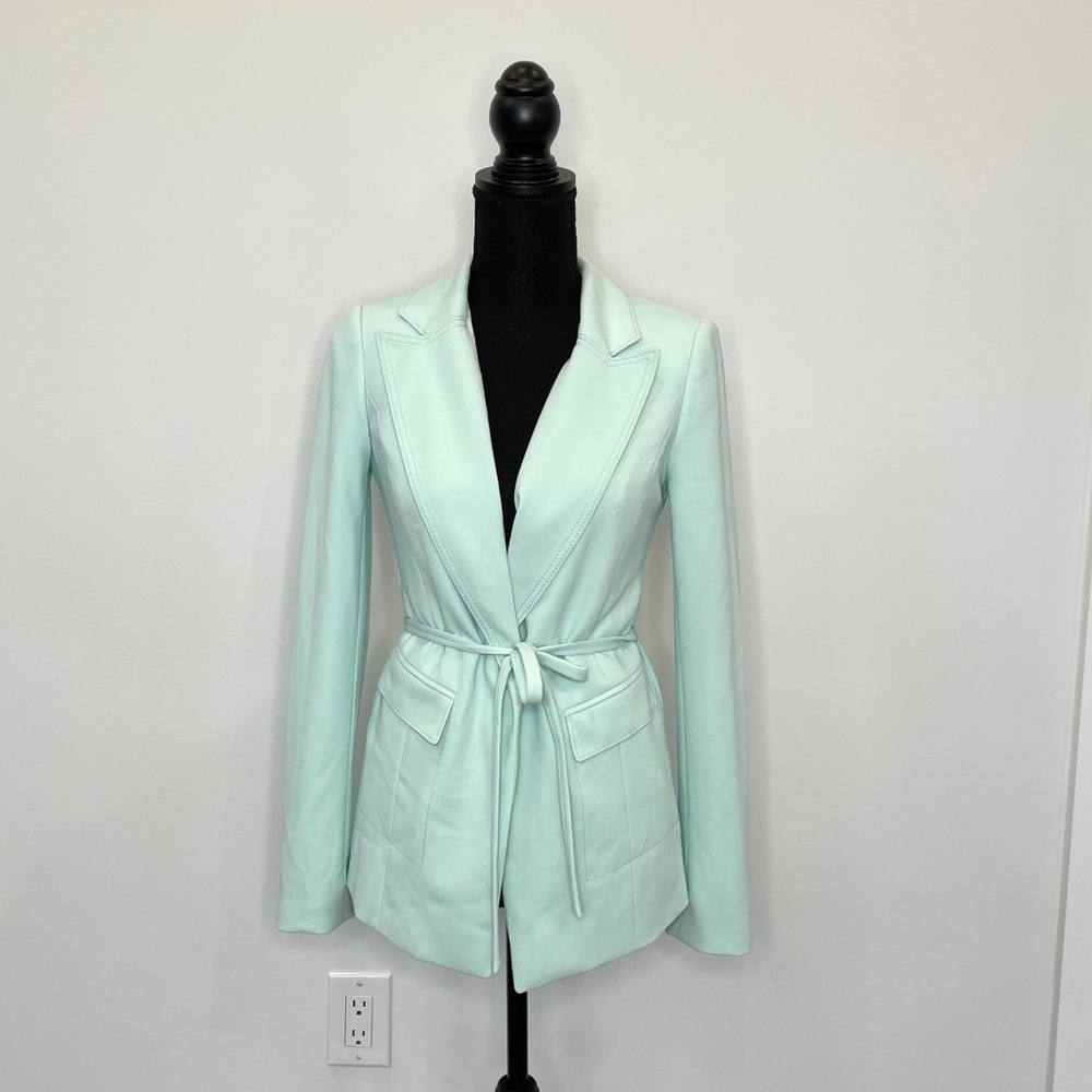 White House Black Market Light Blue Soft Blazer With Removable Belt - Picture 4 of 9